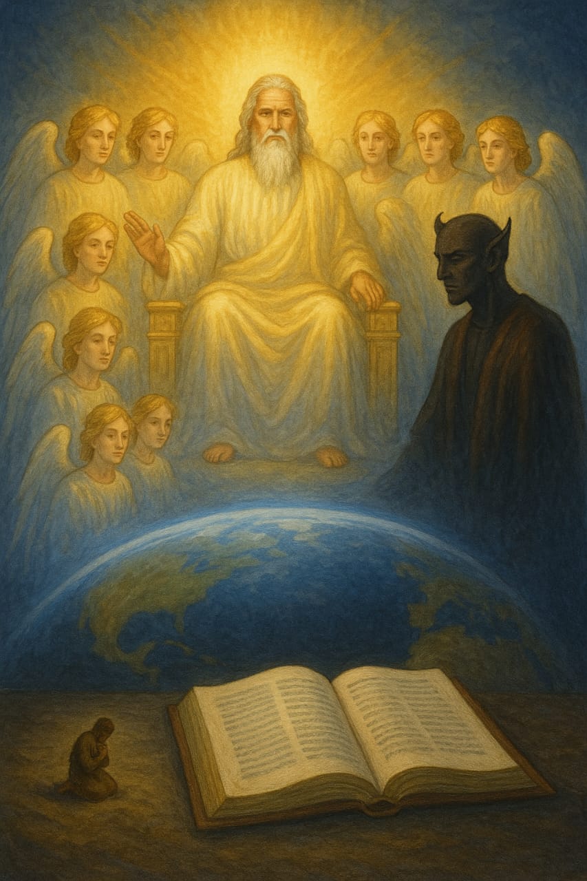 Ilustração artística da corte celestial.